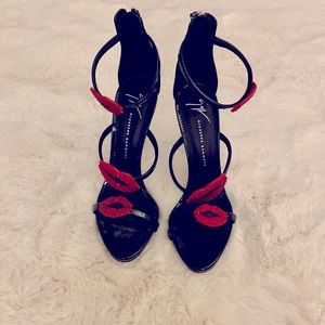 Giuseppe Zanotti Swarovski Crystal Lip Heels